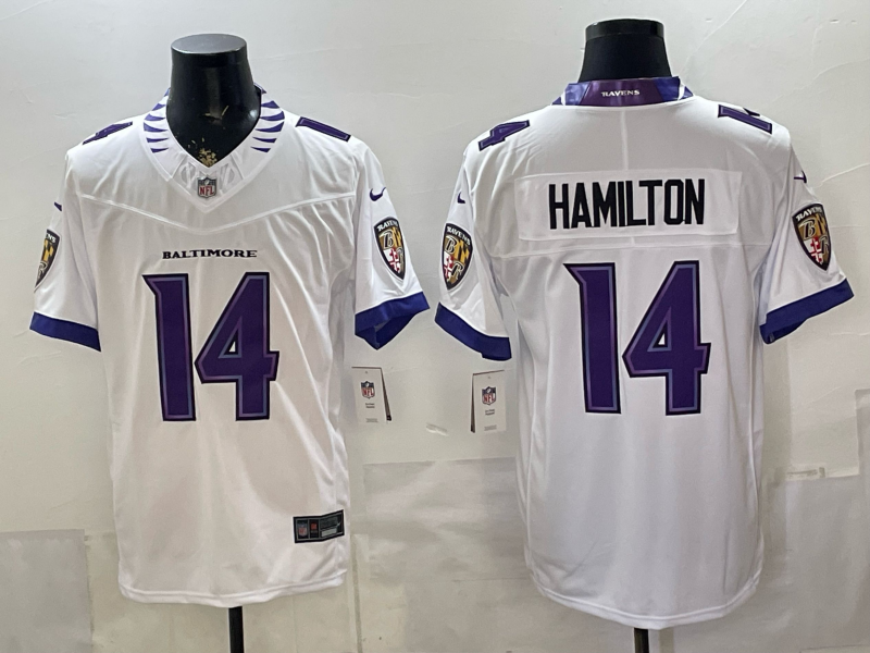 Men Baltimore Ravens #14 Hamilton white Nike 2026 NFL Jersey 0522002